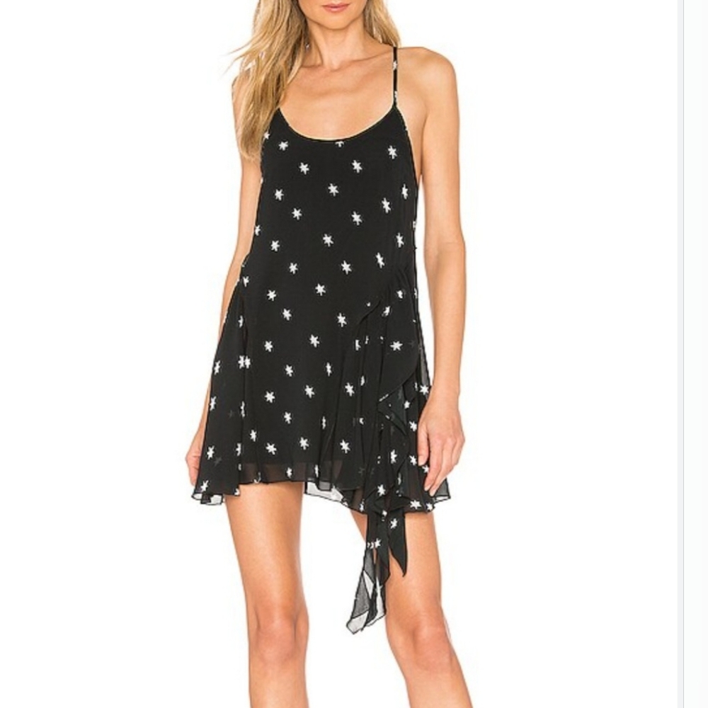 RE/DONE Collections 80s Dress in Black/White Star Print Size Small